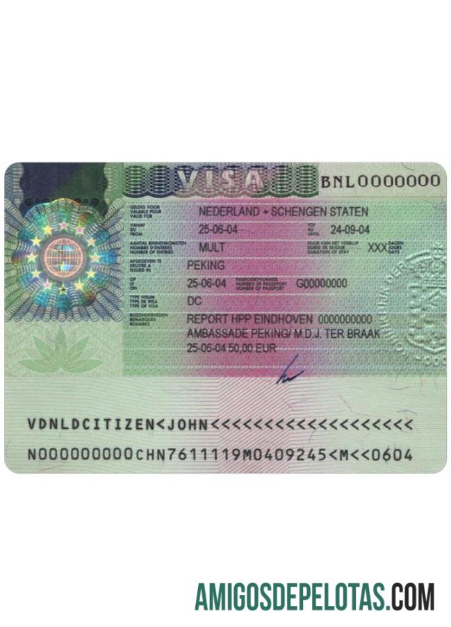 Visto para HOLANDA modelo